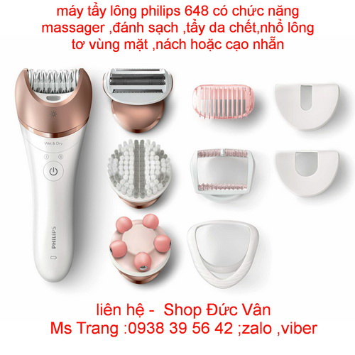 Máy tẩy lông Philips Satinelle Prestige BRE648