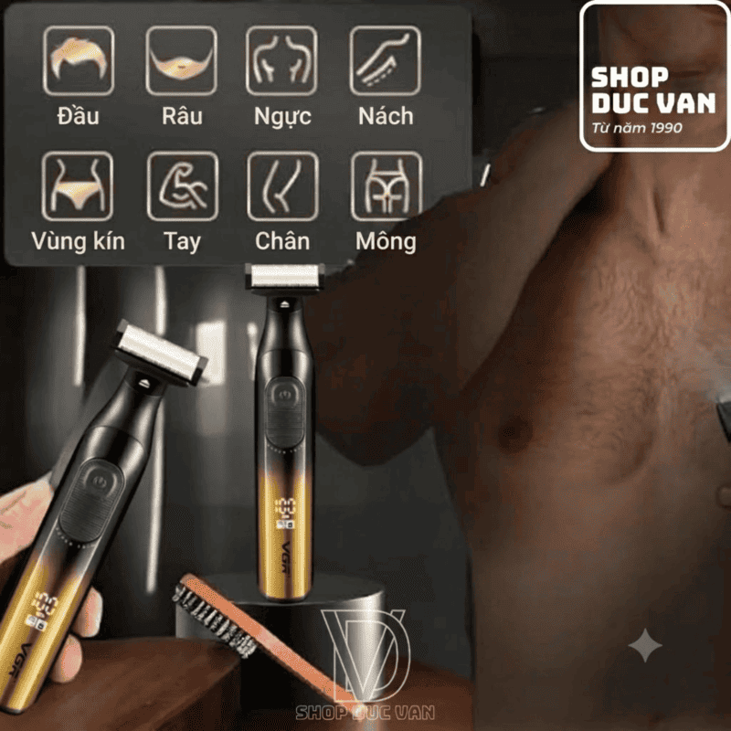 Máy Tỉa Râu, Cạo Lông Toàn Thân VGR V-361 Cho Nam