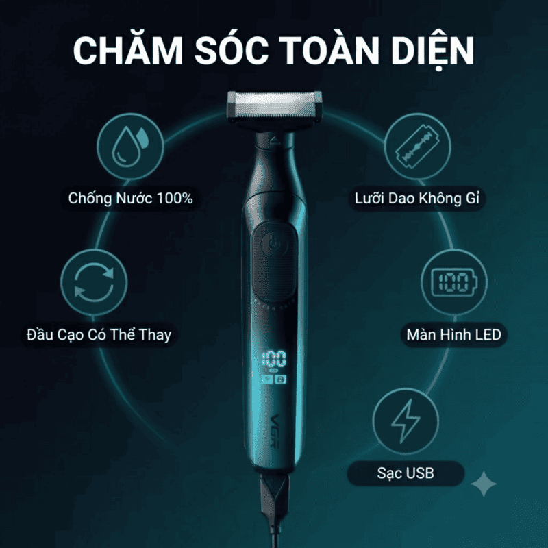 Máy Tỉa Râu, Cạo Lông Toàn Thân VGR V-361 Cho Nam