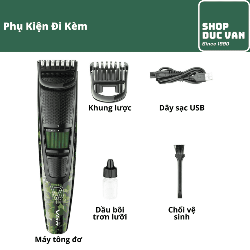 Máy Tỉa Râu Tông Đơ Cắt Tóc VGR V-052 Sạc USB Nhỏ Gọn, Hiệu Năng Vượt Trội