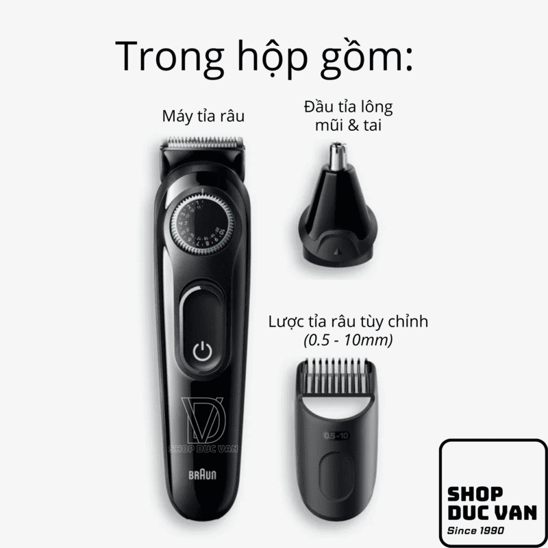 Braun All-In-One Style Kit Series 3 3430, 3-in-1 Trimmer for Men with Beard Trimmer, Ear & Nose Trimmer, Hair Clippers & More, Ultra-Sharp Blade, 20 Length Settings and Washable