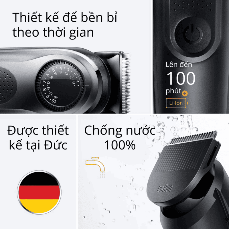 Braun All-In-One AIO 5490 Multi-Functional Beard Trimmer – Waterproof Hair Clipper & Body Groomer with 9 Premium Shaving and Trimming Attachments