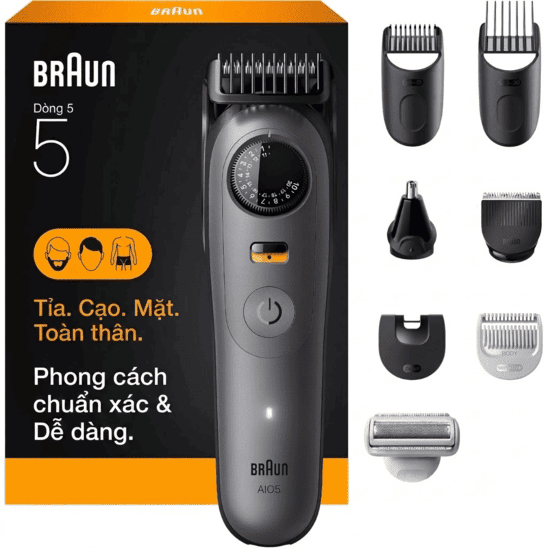 Braun Series 5 All-in-One Style Kit AIO 5510 Electric Trimmer for Beard, Hair, Ear, Nose & Body Grooming