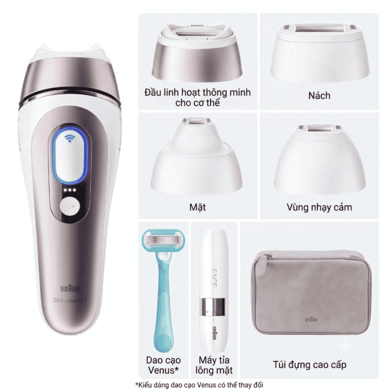 Máy Triệt Lông Braun Skin i·Expert IPL PL7219 Pro 7 (Kèm 4 Đầu Triệt & Máy Tỉa Lông Mặt)