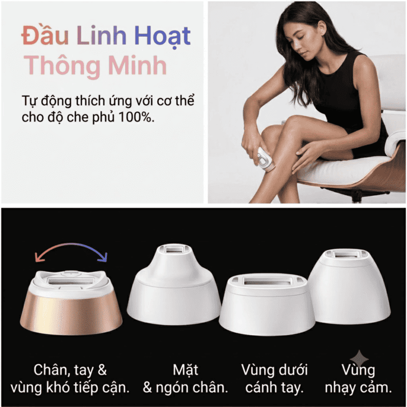 Máy Triệt Lông Cá Nhân Braun Skin i·expert IPL PL7243 - Công Nghệ Cảm Biến Tông Da, 3 Đầu Triệt