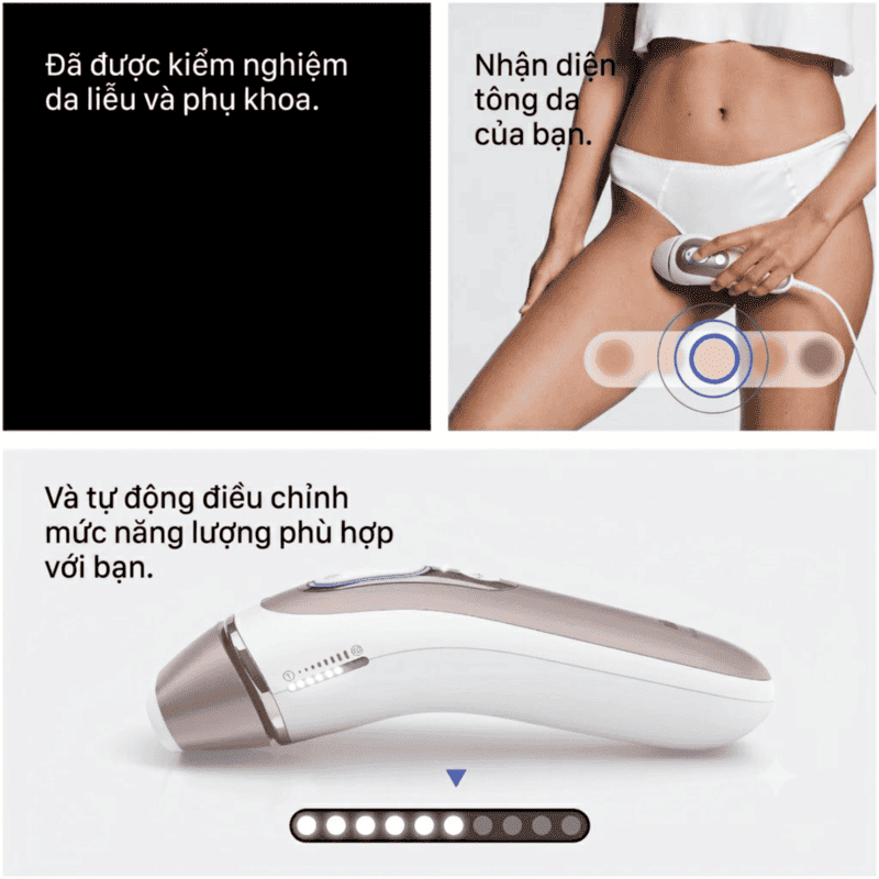 Máy Triệt Lông Cá Nhân Braun Skin i·expert IPL PL7243 - Công Nghệ Cảm Biến Tông Da, 3 Đầu Triệt