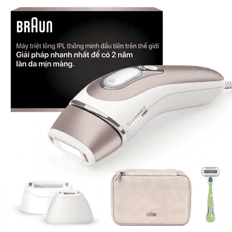 Máy Triệt Lông Cá Nhân Braun Skin i·expert IPL PL7243 - Công Nghệ Cảm Biến Tông Da, 3 Đầu Triệt