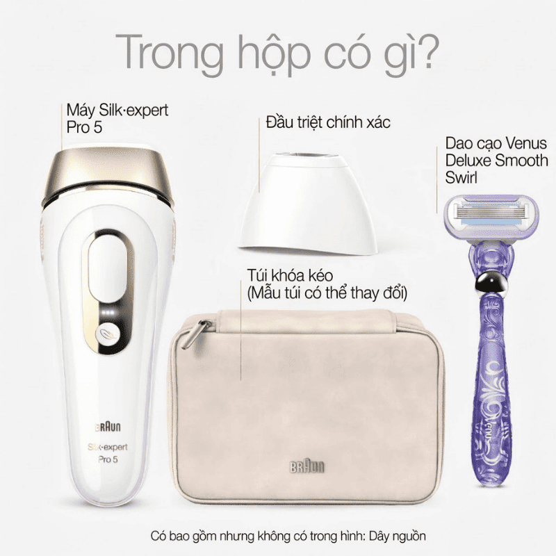 Máy Triệt Lông Cầm Tay Braun Silk-expert Pro 5 PL5137 - Triệt Lông Cá Nhân IPL Tại Nhà Chính Hãng