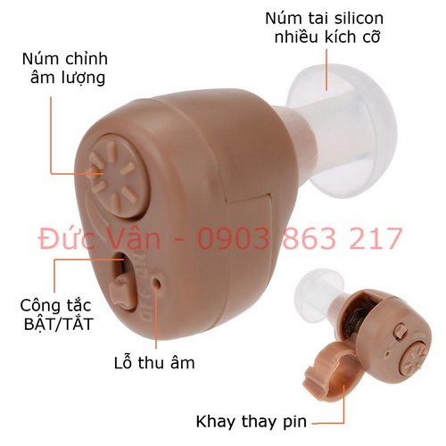 máy trợ thính nhét tai bỏ trong tai V86