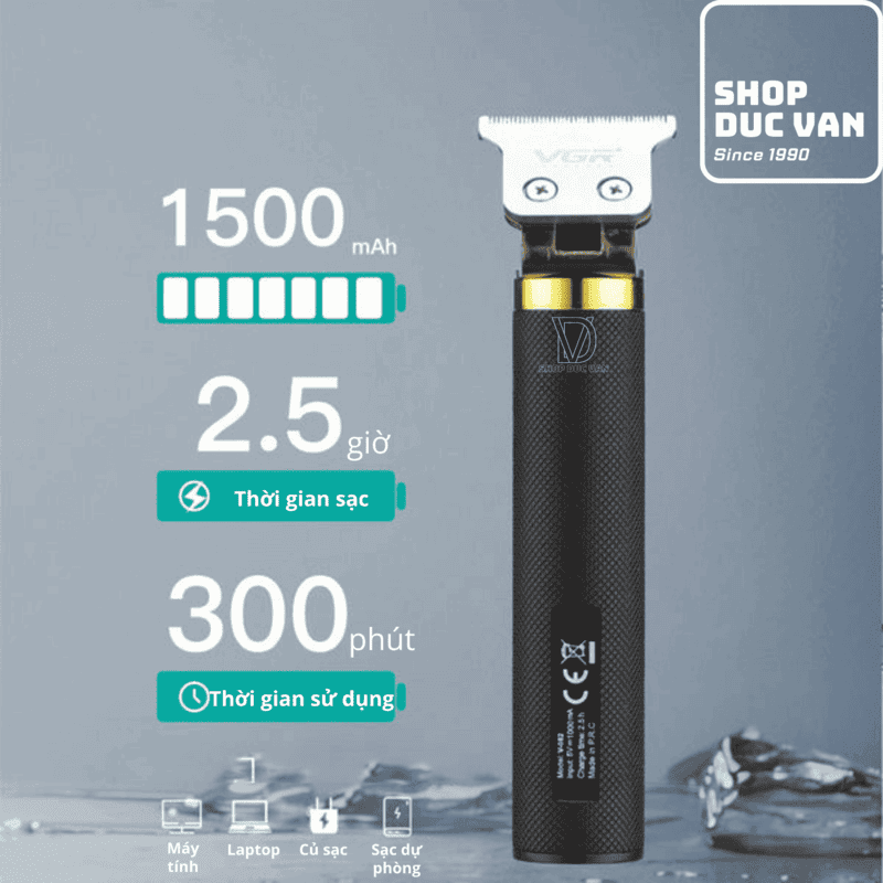 Tông Đơ Cắt Tóc VGR Chấn Viền Khắc Kiểu, Bấm Viền, Tỉa Râu, Tạo Kiểu Râu Chuyên Nghiệp