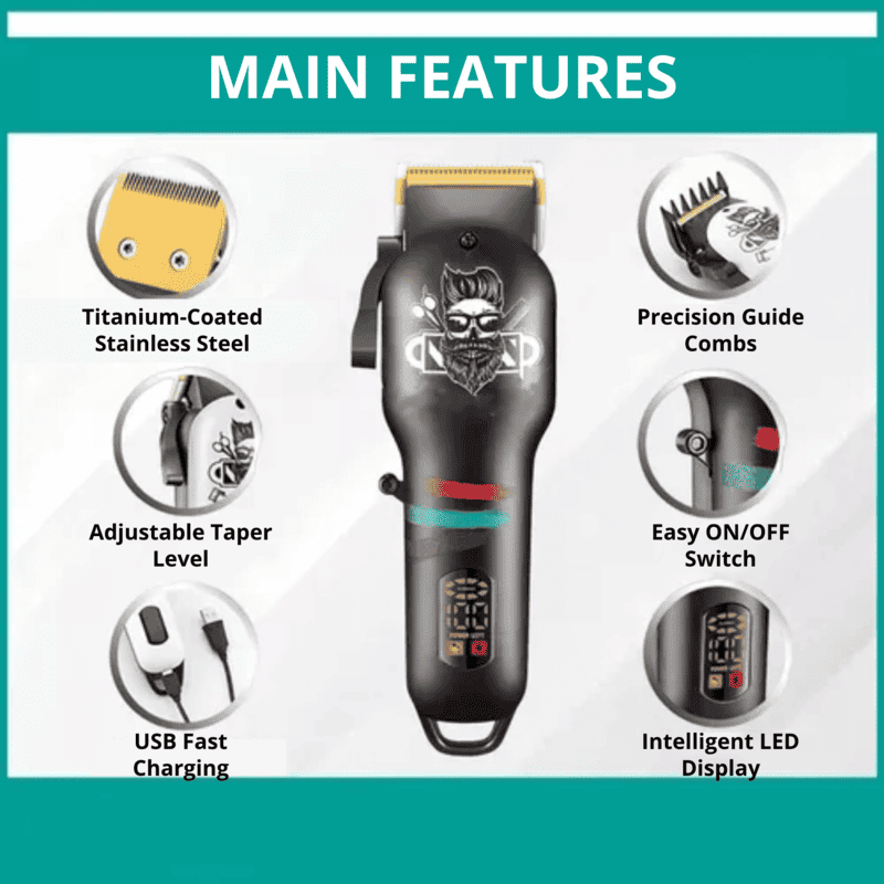 Tông Đơ Cắt Tóc Chuyên Nghiệp VGR V-699, Lưỡi Thép Phủ Titanium