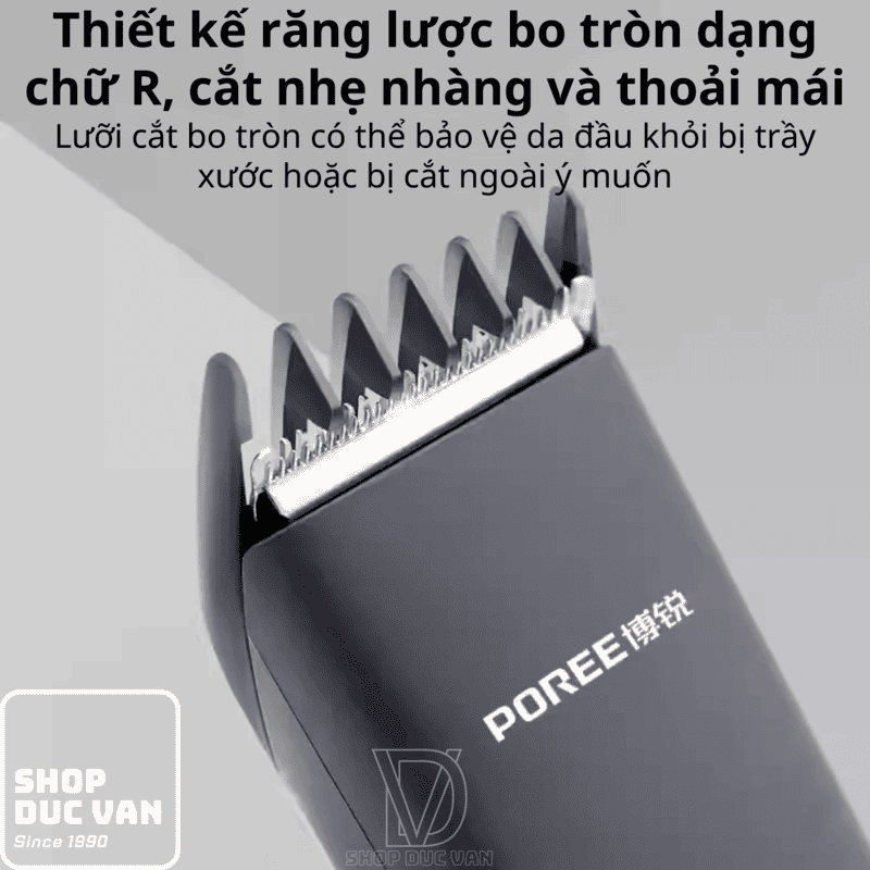 Tông Đơ Cắt Tóc Poree PC1907 Sạc Type C, Pin Trâu 180 Phút