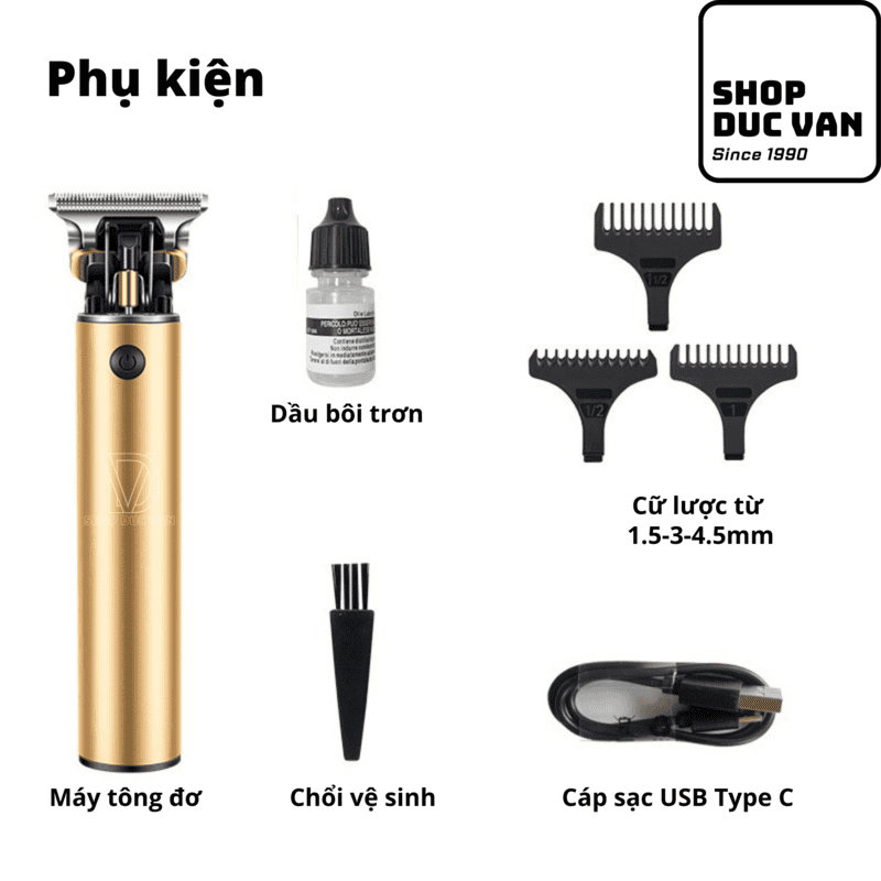 Tông Đơ Cắt Tóc T9 Bằng Kim Loại, Thiết Kế Nhỏ Gọn