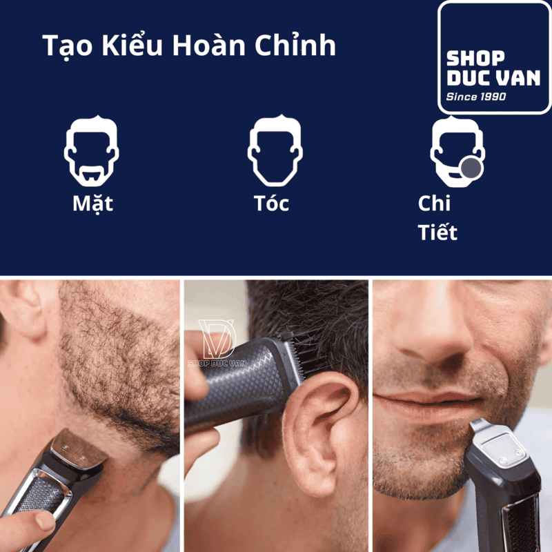 Philips Norelco Multigroom 3000 Series All-in-one Trimmer MG3740 For Face, Head with Self-sharpening Steel Blades