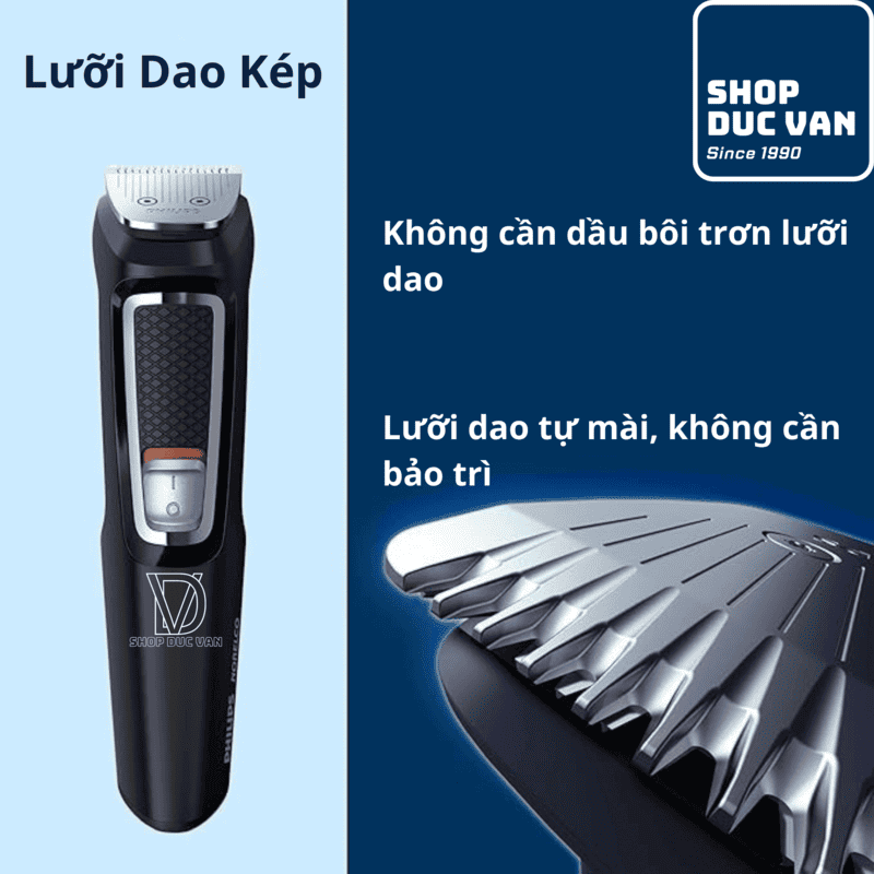 Philips Norelco Multigroom 3000 Series All-in-one Trimmer MG3740 For Face, Head with Self-sharpening Steel Blades