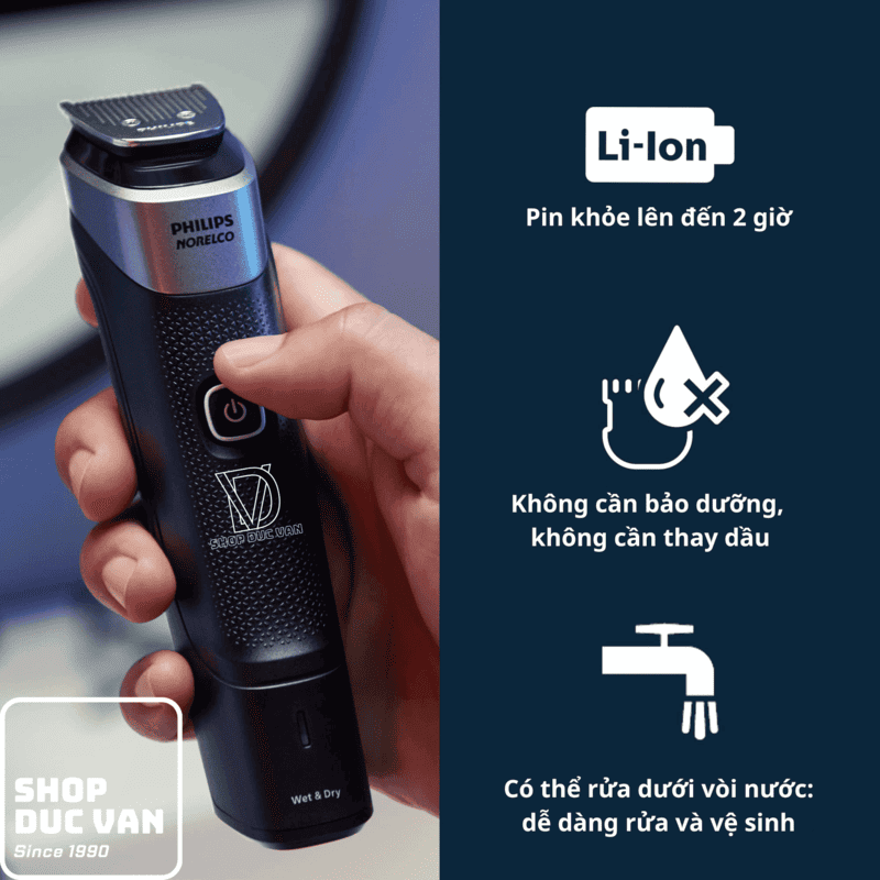 Tông Đơ Đa Năng Philips Norelco Multigroom Series 5000 MG5910 Tỉa Râu, Tóc Và Toàn Thân 18 Phụ Kiện