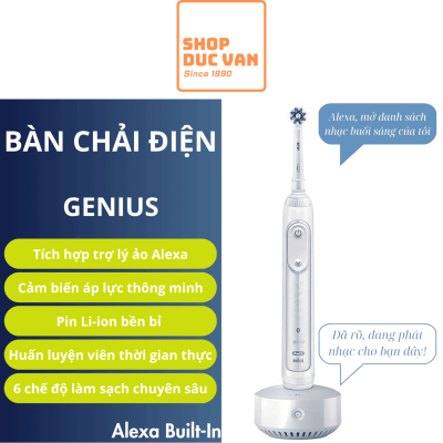 Bàn Chải Điện Oral-B Guide Genius Alexa Built-In, 6 Chế Độ Làm Sạch