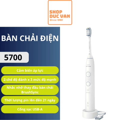Bàn Chải Điện Philips Sonicare 5700 Chăm Sóc Nướu, Loại Bỏ Mảng Bám