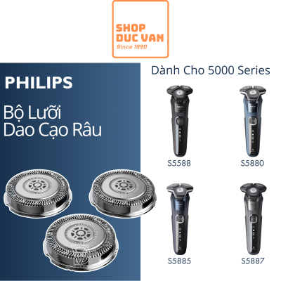 Bộ Lưỡi Dao Thay Thế Cho Máy Cạo Râu Philips Norelco Series 5000 Đầu Vuông