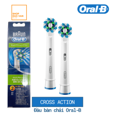 [HỘP 2 CÁI] Đầu Bàn Chải Điện Oral-B CrossAction Làm Sạch Sâu Kẽ Răng