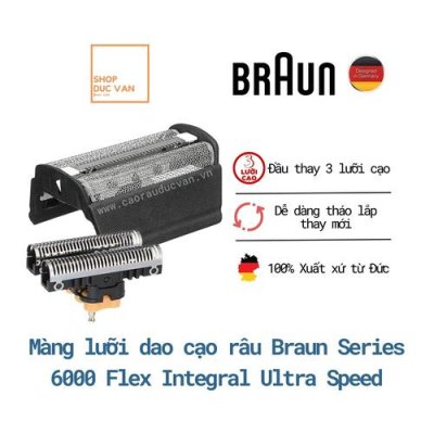 Màng Lưỡi Dao Máy Cạo Râu Braun Series 6000 Flex Integral Ultra Speed 6012 6015 6510 6512 6515 6518 6520 6521 6550 6522 6525
