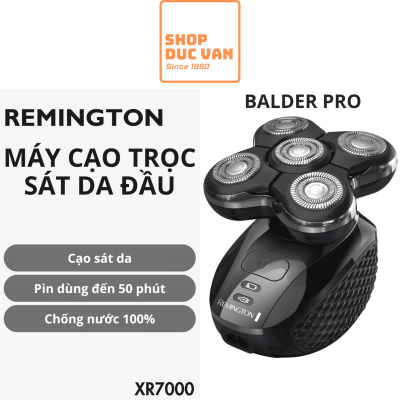 Máy Cạo Đầu Trọc Remington XR7000 (RX7 Balder Pro) - 5 Đầu Cạo Đa Chiều, Chống Nước WETech, Pin Lithium 50 Phút
