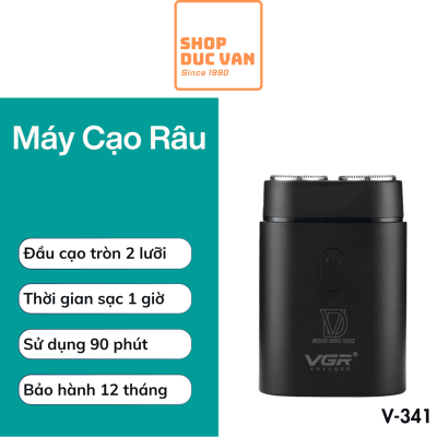 Máy Cạo Râu 2 Lưỡi VGR V-341 Mini Nhỏ Gọn Sạc USB Type-C