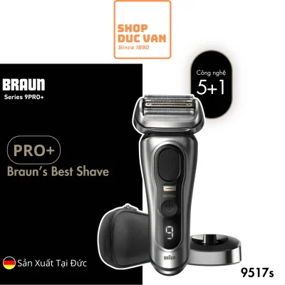 Máy Cạo Râu Braun Series 9 PRO+ 9517s Cao Cấp - Kèm Đế Sạc & Hộp Đựng