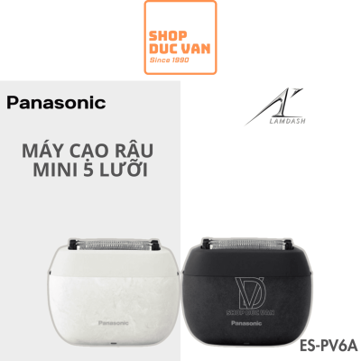 Máy Cạo Râu Panasonic Lamdash ES-PV6A 5 Lưỡi Mini Nhỏ Gọn Họa Tiết Vân Đá Màu Đen Cẩm Thạch Dành Cho Nam Và Nữ, Sạc USB Type C, Cạo Khô và Ướt