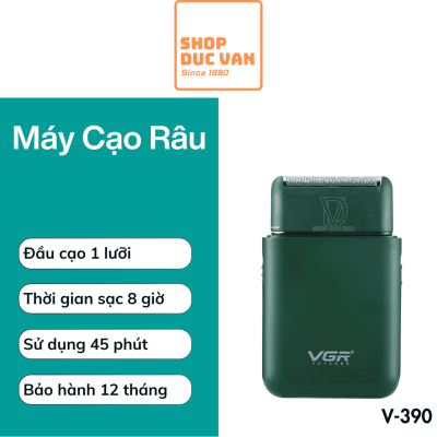 Máy Cạo Râu VGR V-390 Mini Nhỏ Gọn Bỏ Túi Du Lịch Sạc USB Type-C