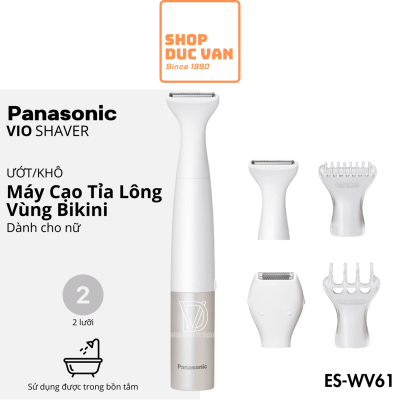 Máy Cạo Tỉa Lông Vùng Bikini Panasonic ES-WV62 Dành Cho Phụ Nữ, 4 Phụ Kiện, Chăm Sóc Những Vùng Nhạy Cảm, Thiết Kế Chống Nước, Dùng Pin