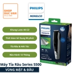 Philips Norelco Beard Trimmer And Hair Clipper Series 5500 Cordless Grooming, Rechargeable, Adjustable Length