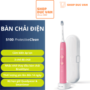 Bàn Chải Điện Philips Sonicare 5100 Chăm Sóc Nướu, 3 Chế Độ, Cảm Biến Áp Lực, Làm Trắng Răng & Bảo Vệ Lợi 