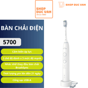 Bàn Chải Điện Philips Sonicare 5700 Chăm Sóc Nướu, Loại Bỏ Mảng Bám, Pin 21 Ngày