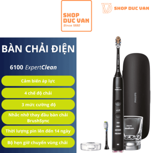 Bàn Chải Điện Philips Sonicare 9300 DiamondClean Smart Cao Cấp, Sóng Âm Thông Minh, Kèm Cốc Sạc Thủy Tinh