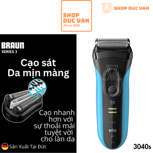 Máy Cạo Râu Braun Series 3 ProSkin 3040s Hàng Đức Cạo Khô & Ướt Kèm Đầu Tỉa Chính Xác