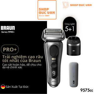 Braun Series 9 Pro+ 9575cc Premium Electric Shaver - Integrated 6-in-1 SmartCare Center & PowerCase Mobile Charging Case