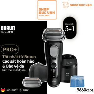 Máy Cạo Râu Braun Series 9 Pro+ 9660ccps Cao Cấp Tích Hợp Đốc Sạc Rửa Tự Động 6in1 Kèm Đầu Cạo Thay Thế