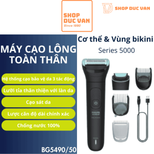 Máy Cạo Tỉa Lông Toàn Thân Và Vùng Kín Philips Bodygroomer Series 5000 BG5490/50 Chống Nước 100%, Pin 100 Phút