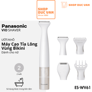 Máy Cạo Tỉa Lông Vùng Bikini Panasonic ES-WV62 Dành Cho Phụ Nữ, 4 Phụ Kiện, Chăm Sóc Những Vùng Nhạy Cảm, Thiết Kế Chống Nước, Dùng Pin