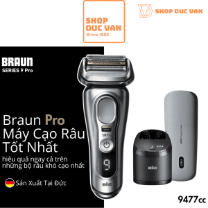 Máy Cạo Râu Braun Series 9 Pro 9477cc Với Hộp Sạc Di Động PowerCase Và Cốc Sạc SmartCare 5-In-1