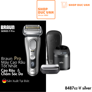 Máy Cạo Râu Braun Series 9 Pro 9487cc Kèm Cốc Sạc Rửa Vệ Sinh và Đầu Chăm Sóc Da ProCare