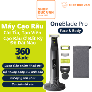 Máy Cạo Râu Và Tỉa Lông Cơ Thể Philips Oneblade Pro 360 QP6551/70 Sạc Nhanh 1h, Dùng 120 Phút, Có Khóa Du Lịch