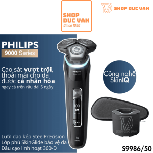 Máy Cạo Râu Philips S9986/50 Series 9000 Công nghệ SkinIQ, Cạo Khô và Ướt, Đầu Xoay 360-D Cạo Sát Vượt Trội Cho Da Nhạy Cảm Hiệu Quả trên Râu 5 Ngày