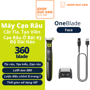 Máy Cạo Râu Philips OneBlade Face 360 QP2724/70 - Máy Tỉa Râu & Tạo Viền Chống Báo Rát, Chống Nước (Lược Chỉnh 5in1)