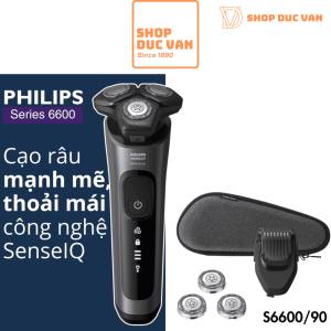 Máy Cạo Râu Philips Norelco Series 6000 S6600/90 Cạo Khô Và Ướt Đi Kèm Lưỡi Dao SkinProtect Và Đầu Tỉa Râu