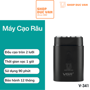 Máy Cạo Râu 2 Lưỡi VGR V-341 Mini Nhỏ Gọn Sạc USB Type-C Dành Cho Nam Và Nữ Thuận Tiện Mang Theo Du Lịch [ Shop Đức Vân ]