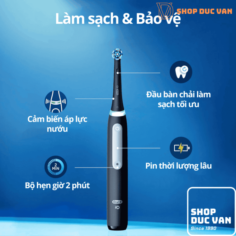 Oral-B iO3 Electric Toothbrush, iO Series 3 Rechargeable Toothbrush for Teeth Whitening and Gum Care, with Smart Pressure Sensor, 3 Modes