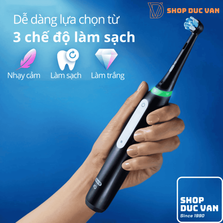 Oral-B iO3 Electric Toothbrush, iO Series 3 Rechargeable Toothbrush for Teeth Whitening and Gum Care, with Smart Pressure Sensor, 3 Modes