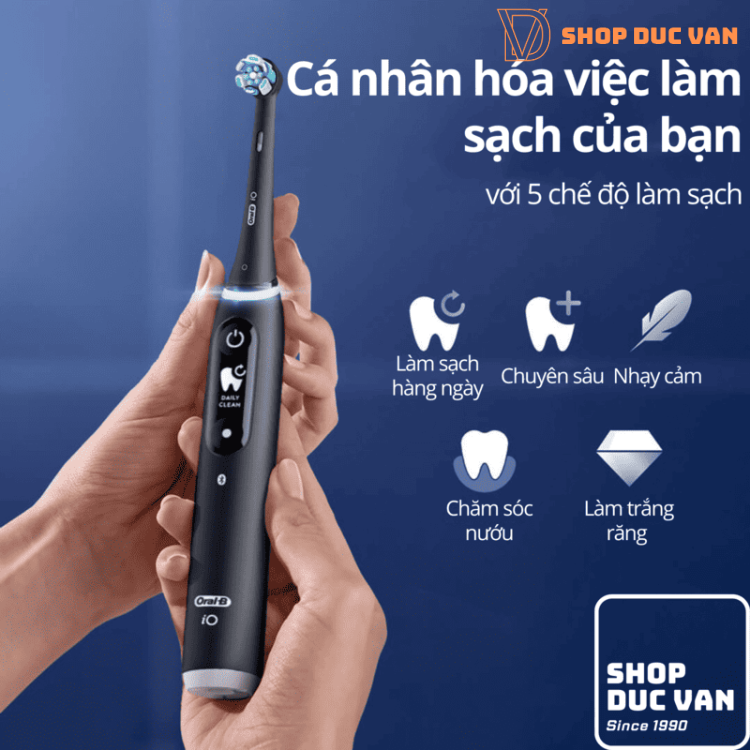 Bàn Chải Đánh Răng Điện Thông Minh Oral-B iO Series 6 iO6 Công Nghệ Từ Tính, 5 Chế Độ Làm Sạch, Kết Nối App